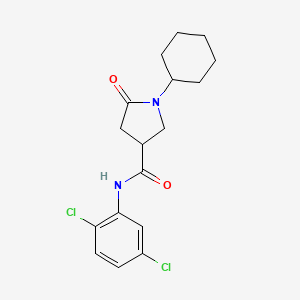 1-cyclohexyl-N-(2,5-dichlorophenyl)-5-oxo-3-pyrrolidinecarboxamide