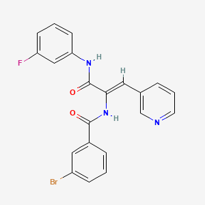 molecular formula C21H15BrFN3O2 B3910298 3-bromo-N-[1-{[(3-fluorophenyl)amino]carbonyl}-2-(3-pyridinyl)vinyl]benzamide 