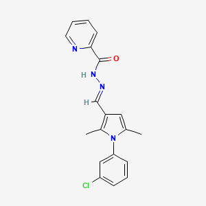 molecular formula C19H17ClN4O B3910306 N'-{[1-(3-chlorophenyl)-2,5-dimethyl-1H-pyrrol-3-yl]methylene}-2-pyridinecarbohydrazide 