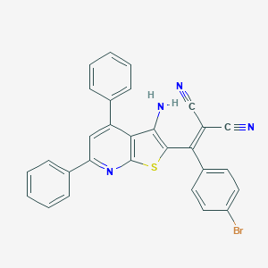 molecular formula C29H17BrN4S B391031 2-[(3-Amino-4,6-diphenylthieno[2,3-b]pyridin-2-yl)(4-bromophenyl)methylene]malononitrile 