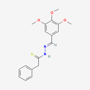 molecular formula C18H20N2O3S B3910311 2-phenyl-N'-(3,4,5-trimethoxybenzylidene)ethanethiohydrazide 