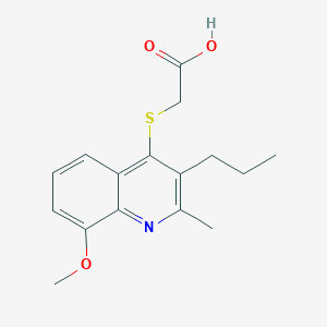 molecular formula C16H19NO3S B3910315 [(8-methoxy-2-methyl-3-propyl-4-quinolinyl)thio]acetic acid 