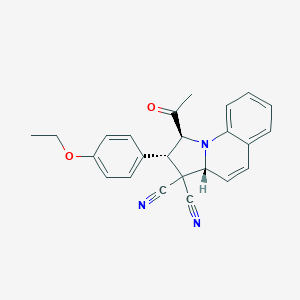 molecular formula C24H21N3O2 B391032 (1S,2S,3aR)-1-acetyl-2-(4-ethoxyphenyl)-1,2-dihydropyrrolo[1,2-a]quinoline-3,3(3aH)-dicarbonitrile 