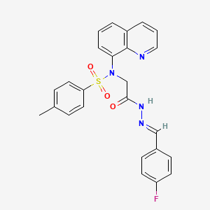 molecular formula C25H21FN4O3S B3910323 N-{2-[2-(4-fluorobenzylidene)hydrazino]-2-oxoethyl}-4-methyl-N-8-quinolinylbenzenesulfonamide 
