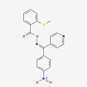 (4-nitrophenyl)(4-pyridinyl)methanone O-[2-(methylthio)benzoyl]oxime