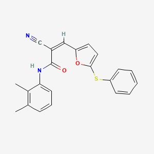 molecular formula C22H18N2O2S B3910335 2-cyano-N-(2,3-dimethylphenyl)-3-[5-(phenylthio)-2-furyl]acrylamide 
