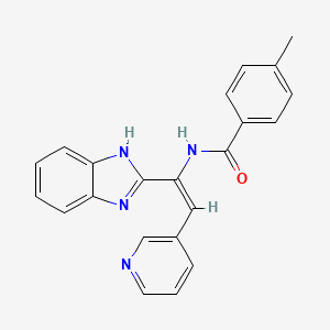 molecular formula C22H18N4O B3910337 N-[1-(1H-benzimidazol-2-yl)-2-(3-pyridinyl)vinyl]-4-methylbenzamide 