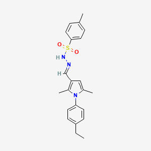 molecular formula C22H25N3O2S B3910347 N'-{[1-(4-ethylphenyl)-2,5-dimethyl-1H-pyrrol-3-yl]methylene}-4-methylbenzenesulfonohydrazide 