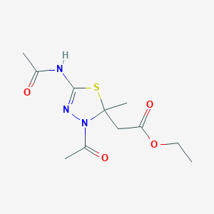 molecular formula C11H17N3O4S B3910363 ethyl [3-acetyl-5-(acetylamino)-2-methyl-2,3-dihydro-1,3,4-thiadiazol-2-yl]acetate 