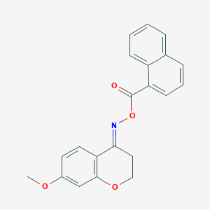 molecular formula C21H17NO4 B3910379 7-methoxy-2,3-dihydro-4H-chromen-4-one O-1-naphthoyloxime 