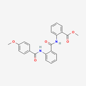 molecular formula C23H20N2O5 B3910381 methyl 2-({2-[(4-methoxybenzoyl)amino]benzoyl}amino)benzoate 