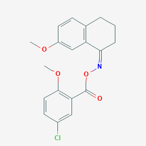 molecular formula C19H18ClNO4 B3910393 7-methoxy-3,4-dihydro-1(2H)-naphthalenone O-(5-chloro-2-methoxybenzoyl)oxime 