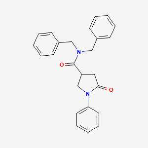 molecular formula C25H24N2O2 B3910424 N,N-dibenzyl-5-oxo-1-phenyl-3-pyrrolidinecarboxamide 
