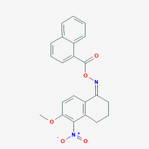 molecular formula C22H18N2O5 B3910438 6-methoxy-5-nitro-3,4-dihydro-1(2H)-naphthalenone O-1-naphthoyloxime 