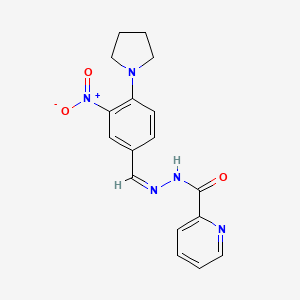 molecular formula C17H17N5O3 B3910469 N'-[3-nitro-4-(1-pyrrolidinyl)benzylidene]-2-pyridinecarbohydrazide 