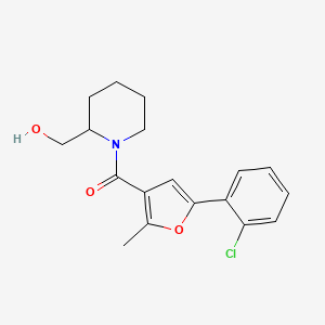 molecular formula C18H20ClNO3 B3910477 {1-[5-(2-chlorophenyl)-2-methyl-3-furoyl]piperidin-2-yl}methanol 