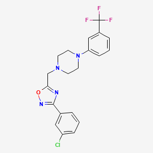 molecular formula C20H18ClF3N4O B3910490 1-{[3-(3-chlorophenyl)-1,2,4-oxadiazol-5-yl]methyl}-4-[3-(trifluoromethyl)phenyl]piperazine 