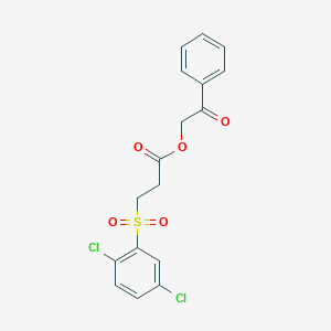 2-Oxo-2-phenylethyl 3-[(2,5-dichlorophenyl)sulfonyl]propanoate