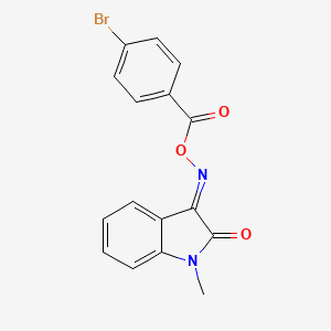 molecular formula C16H11BrN2O3 B3910500 1-methyl-1H-indole-2,3-dione 3-[O-(4-bromobenzoyl)oxime] 