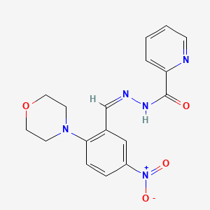 molecular formula C17H17N5O4 B3910525 N'-[2-(4-morpholinyl)-5-nitrobenzylidene]-2-pyridinecarbohydrazide 