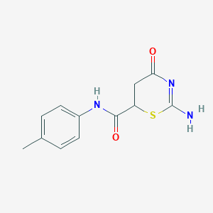 molecular formula C12H13N3O2S B3910526 2-amino-N-(4-methylphenyl)-4-oxo-5,6-dihydro-4H-1,3-thiazine-6-carboxamide 