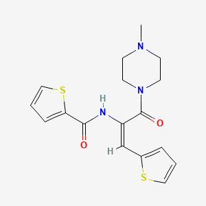molecular formula C17H19N3O2S2 B3910527 N-[1-[(4-methyl-1-piperazinyl)carbonyl]-2-(2-thienyl)vinyl]-2-thiophenecarboxamide 