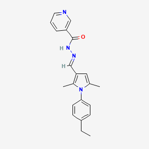 molecular formula C21H22N4O B3910531 N'-{[1-(4-ethylphenyl)-2,5-dimethyl-1H-pyrrol-3-yl]methylene}nicotinohydrazide 