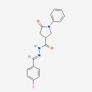 molecular formula C18H16IN3O2 B3910536 N'-(4-iodobenzylidene)-5-oxo-1-phenyl-3-pyrrolidinecarbohydrazide 