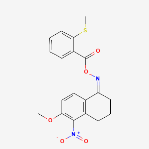 molecular formula C19H18N2O5S B3910577 6-methoxy-5-nitro-3,4-dihydro-1(2H)-naphthalenone O-[2-(methylthio)benzoyl]oxime 