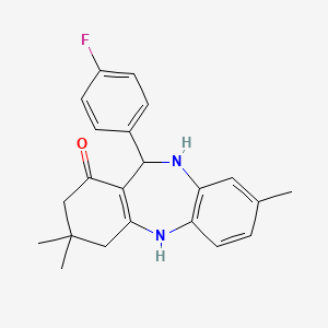 molecular formula C22H23FN2O B3910598 11-(4-fluorophenyl)-3,3,8-trimethyl-2,3,4,5,10,11-hexahydro-1H-dibenzo[b,e][1,4]diazepin-1-one 