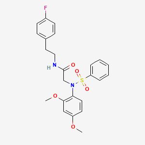 molecular formula C24H25FN2O5S B3910628 N~2~-(2,4-dimethoxyphenyl)-N~1~-[2-(4-fluorophenyl)ethyl]-N~2~-(phenylsulfonyl)glycinamide 