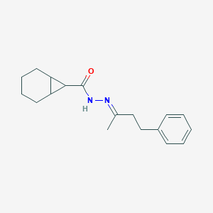 molecular formula C18H24N2O B391065 N'-(1-methyl-3-phenylpropylidene)bicyclo[4.1.0]heptane-7-carbohydrazide 