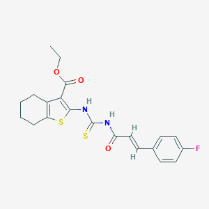 Ethyl 2-[({[3-(4-fluorophenyl)acryloyl]amino}carbothioyl)amino]-4,5,6,7-tetrahydro-1-benzothiophene-3-carboxylate