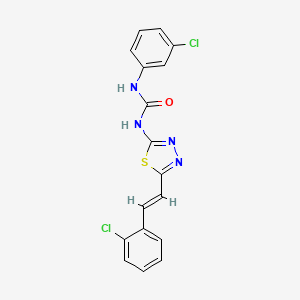 molecular formula C17H12Cl2N4OS B3910667 N-(3-chlorophenyl)-N'-{5-[2-(2-chlorophenyl)vinyl]-1,3,4-thiadiazol-2-yl}urea 