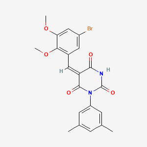 molecular formula C21H19BrN2O5 B3910673 5-(5-bromo-2,3-dimethoxybenzylidene)-1-(3,5-dimethylphenyl)-2,4,6(1H,3H,5H)-pyrimidinetrione 