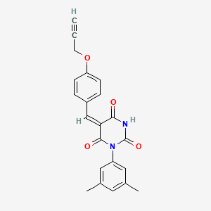molecular formula C22H18N2O4 B3910712 1-(3,5-dimethylphenyl)-5-[4-(2-propyn-1-yloxy)benzylidene]-2,4,6(1H,3H,5H)-pyrimidinetrione 