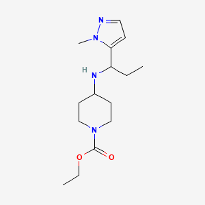 molecular formula C15H26N4O2 B3910715 ethyl 4-{[1-(1-methyl-1H-pyrazol-5-yl)propyl]amino}piperidine-1-carboxylate 