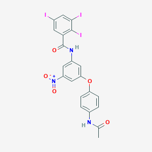 molecular formula C21H14I3N3O5 B391072 N-{3-[4-(acetylamino)phenoxy]-5-nitrophenyl}-2,3,5-triiodobenzamide 
