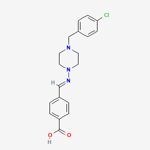 4-({[4-(4-chlorobenzyl)-1-piperazinyl]imino}methyl)benzoic acid