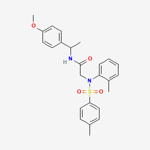 molecular formula C25H28N2O4S B3910751 N~1~-[1-(4-methoxyphenyl)ethyl]-N~2~-(2-methylphenyl)-N~2~-[(4-methylphenyl)sulfonyl]glycinamide 