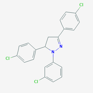 molecular formula C21H15Cl3N2 B391076 1-(3-chlorophenyl)-3,5-bis(4-chlorophenyl)-4,5-dihydro-1H-pyrazole 