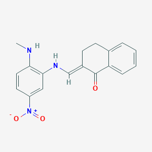 molecular formula C18H17N3O3 B3910763 2-({[2-(methylamino)-5-nitrophenyl]amino}methylene)-3,4-dihydro-1(2H)-naphthalenone 