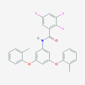 molecular formula C27H20I3NO3 B391077 N-[3,5-bis(2-methylphenoxy)phenyl]-2,3,5-triiodobenzamide 
