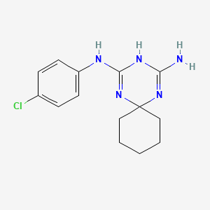 molecular formula C14H18ClN5 B3910775 N-(4-chlorophenyl)-1,3,5-triazaspiro[5.5]undeca-1,4-diene-2,4-diamine 
