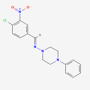 molecular formula C17H17ClN4O2 B3910787 N-(4-chloro-3-nitrobenzylidene)-4-phenyl-1-piperazinamine 