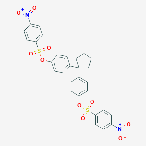 molecular formula C29H24N2O10S2 B391082 4-(1-{4-[({4-Nitrophenyl}sulfonyl)oxy]phenyl}cyclopentyl)phenyl 4-nitrobenzenesulfonate 