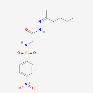 molecular formula C14H20N4O5S B391083 4-nitro-N-{2-[2-(1-methylpentylidene)hydrazino]-2-oxoethyl}benzenesulfonamide 