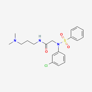 molecular formula C19H24ClN3O3S B3910854 N~2~-(3-chlorophenyl)-N~1~-[3-(dimethylamino)propyl]-N~2~-(phenylsulfonyl)glycinamide CAS No. 6068-50-4