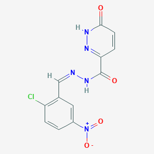 molecular formula C12H8ClN5O4 B3910861 N'-(2-chloro-5-nitrobenzylidene)-6-oxo-1,6-dihydro-3-pyridazinecarbohydrazide 