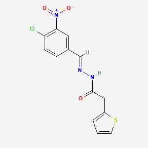 molecular formula C13H10ClN3O3S B3910864 N'-(4-chloro-3-nitrobenzylidene)-2-(2-thienyl)acetohydrazide CAS No. 6068-61-7
